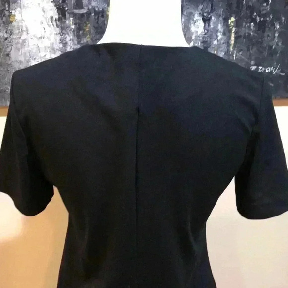 H&M Black Crew Neck Midi Bodycon Short Sleeved Dress-M - Picture 7 of 8